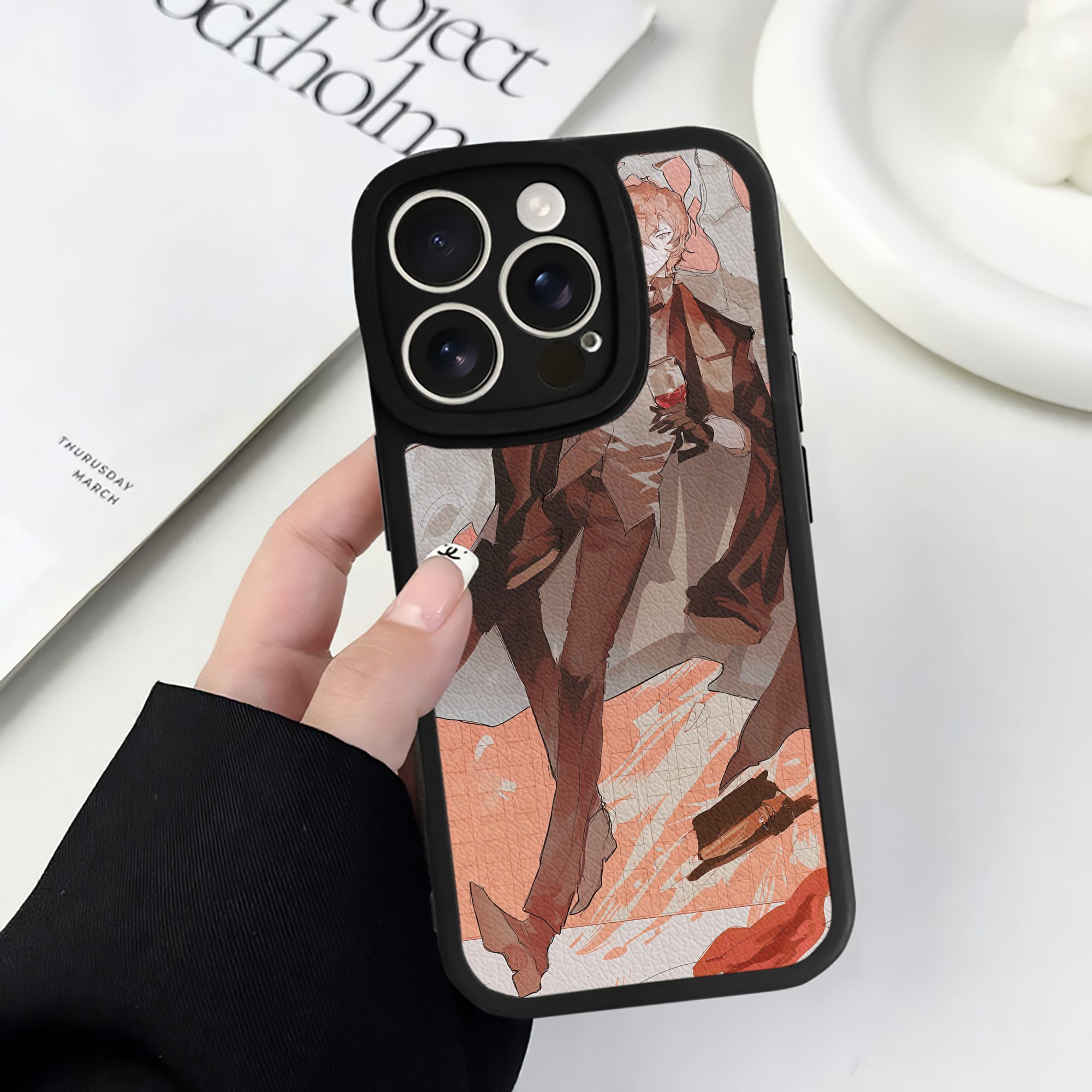 （画像用） 文豪ストレイドッグス Bungo Stray Dogs 【iPhone 16シリーズ対応】シリコンスマホケース（レザー調） 材質：シリコン